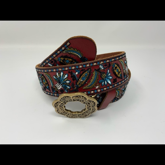 Lucky Brand Accessories - Lucky Brand Embroidered Leather Belt.